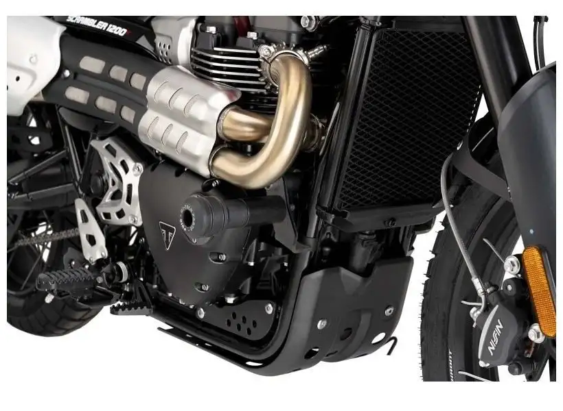 Tamponi paratelaio Puig modello VINTAGE 2.0 per Triumph Scrambler 1200 X 24-25 colore nero